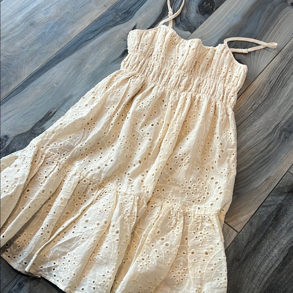 Cream Eyelet Sundress